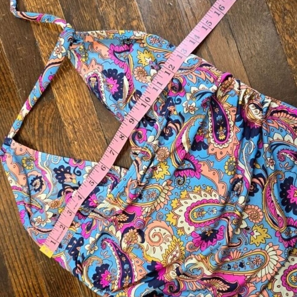 Lucky Brand Colorful Paisley Halter Swimsuit, size L - Picture 5 of 7